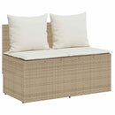 spisebordssæt til haven 3 dele med hynder polyrattan beige