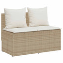 spisebordssæt til haven 3 dele med hynder polyrattan beige