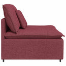 modulopbygget sofacentermodul med hynder 100 cm vinrød
