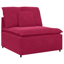 modulopbygget sofacentermodul med hynder 100 cm vinrød