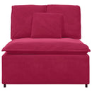 modulopbygget sofacentermodul med hynder 100 cm vinrød