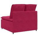 modulopbygget sofacentermodul med hynder 100 cm vinrød