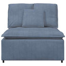 modulopbygget sofacentermodul med hynder 100 cm blå