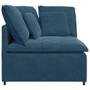 modulsofa hjørnemodul med hynder 100 cm blå