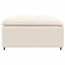 modulær sofa fodskammel modul 100x100x48 cm cremefarvet