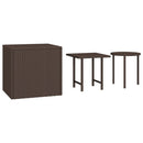 sideborde 3 stk. til haven polyrattan brun