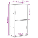 sideskab ODDA 40x24x79 cm massivt fyrretræ hvid
