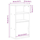 sideskab ODDA 40x24x79 cm massivt fyrretræ