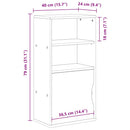 sideskab ODDA 40x24x79 cm massivt fyrretræ hvid