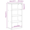 sideskab ODDA 40x24x79 cm massivt fyrretræ