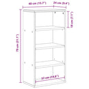 sideskab ODDA 40x24x79 cm massivt fyrretræ hvid