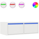 tv-skab med LED-lys 75x35,5x25 cm hvid