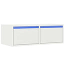 tv-skab med LED-lys 75x35,5x25 cm hvid