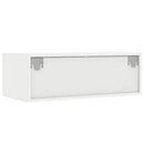 tv-skab med LED-lys 75x35,5x25 cm hvid