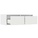 tv-skab med LED-lys 75x35,5x25 cm hvid