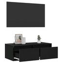 tv-skab med LED-lys 75x35,5x25 cm sort-eg