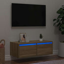 tv-bord med LED-lys 75x35,5x25 cm sonoma-eg