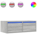 tv-bord med LED-lys 75x35,5x25 cm grå sonoma-eg
