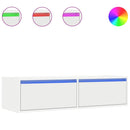 tv-skab med LED-lys 100X35,5x25 cm hvid