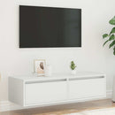 tv-skab med LED-lys 100X35,5x25 cm hvid