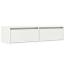 tv-skab med LED-lys 100X35,5x25 cm hvid