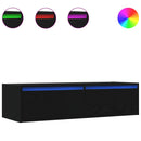 tv-skab med LED-lys 100X35,5x25 cm sort-eg