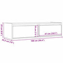 tv-skab med LED-lys 100X35,5x25 cm sort-eg