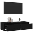 tv-skab med LED-lys 100X35,5x25 cm sort-eg
