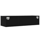 tv-skab med LED-lys 100X35,5x25 cm sort-eg