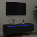tv-skab med LED-lys 100X35,5x25 cm sort-eg