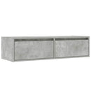 sengebord med LED-lys 100X35,5x25 cm betongrå
