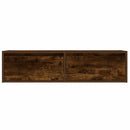 tv-bord med LED-lys 100X35,5x25 cm røget egetræsfarve