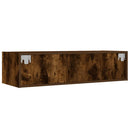 tv-bord med LED-lys 100X35,5x25 cm røget egetræsfarve