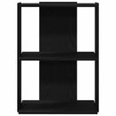 bogreol med 3 hylder 60x30x80 cm konstrueret træ sort