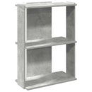 bogreol 60x30x80 cm 3 hylder konstrueret træ betongrå