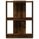 bogreol 3 hylder 60x30x80 cm konstrueret træ røget eg
