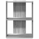 bogreol 3 hylder 60x30x80 cm konstrueret træ grå sonoma-eg