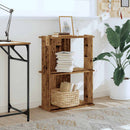 bogreol 60x30x80 cm 3 hylder konstrueret træ antikt træ