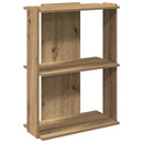 bogreol 60x30x80 cm 3 hylder konstrueret træ egetræsfarvet