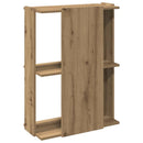 bogreol 60x30x80 cm 3 hylder konstrueret træ egetræsfarvet