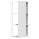 bogreol med 3 hylder 60x30x120 cm konstrueret træ hvid