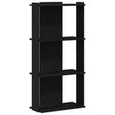 bogreol med 3 hylder 60x30x120 cm konstrueret træ sort