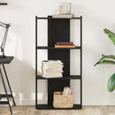 bogreol med 3 hylder 60x30x120 cm konstrueret træ sort