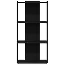 bogreol med 3 hylder 60x30x120 cm konstrueret træ sort