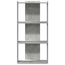 bogreol 60x30x120 cm 3 hylder konstrueret træ betongrå