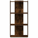 bogreol 3 hylder 60x30x120 cm konstrueret træ røget eg