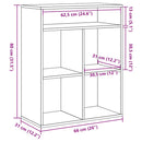 bogreol 66x31x80 cm konstrueret træ sonoma-eg