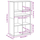 bogskab 66x31x112 cm konstrueret træ kunsteg