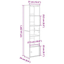 bogreol 31x24x127 cm konstrueret træ sort-eg