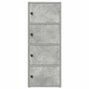 bogreol 40x24x102 cm konstrueret træ betongrå